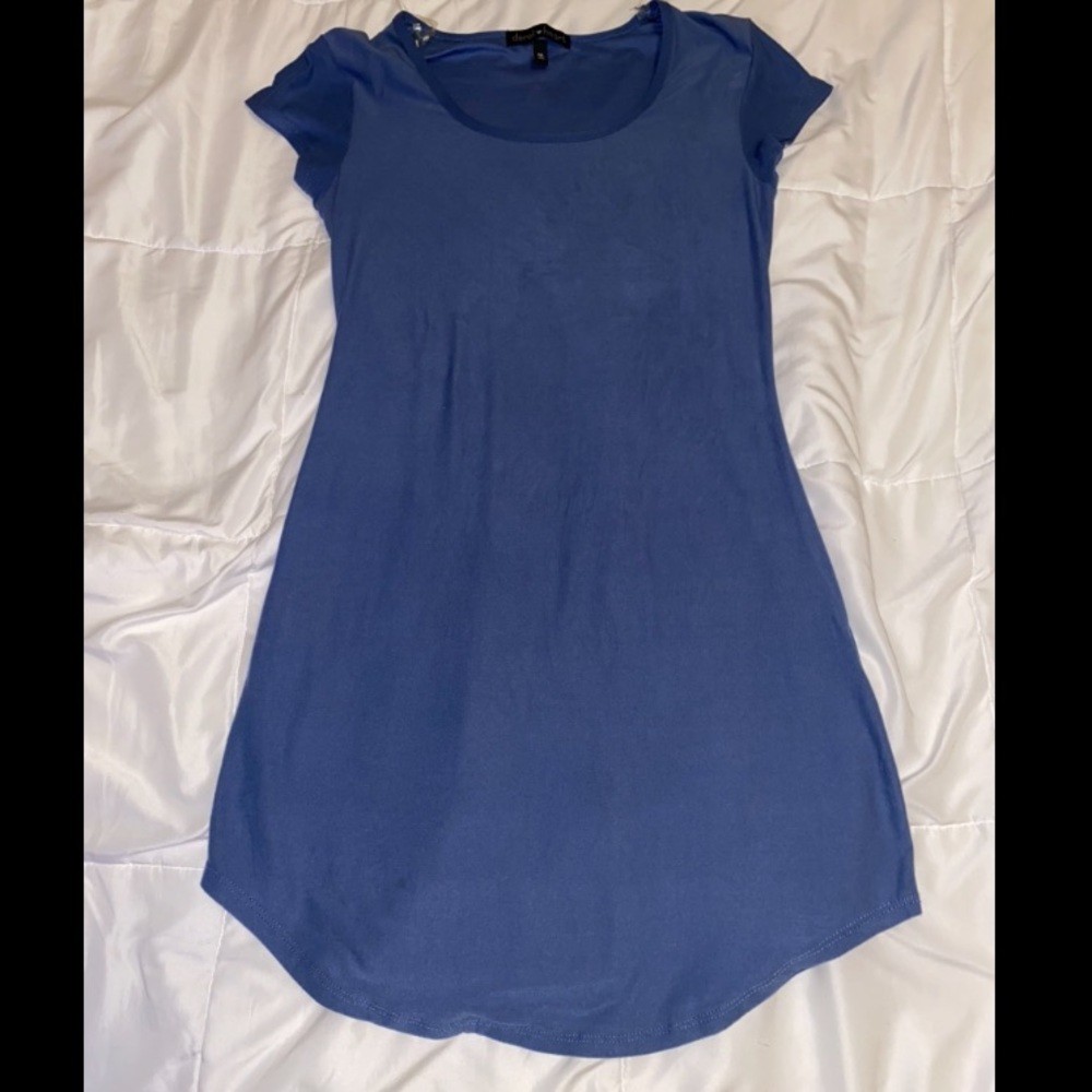 Suede Blue tshirt dress